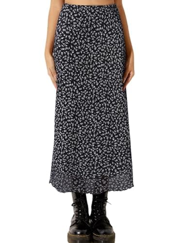 Avanova Bohemian Ditsy Floral Midi Skirt — Black Floral J