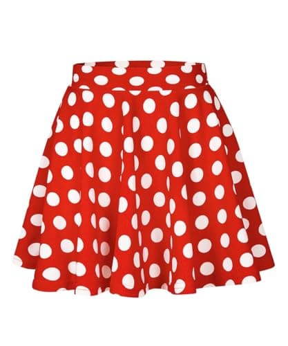 RITERA Plus Size Flared Casual Mini Skater Skirt/Pleated Plaid XL-5XL — A02-255 -Polka Dots