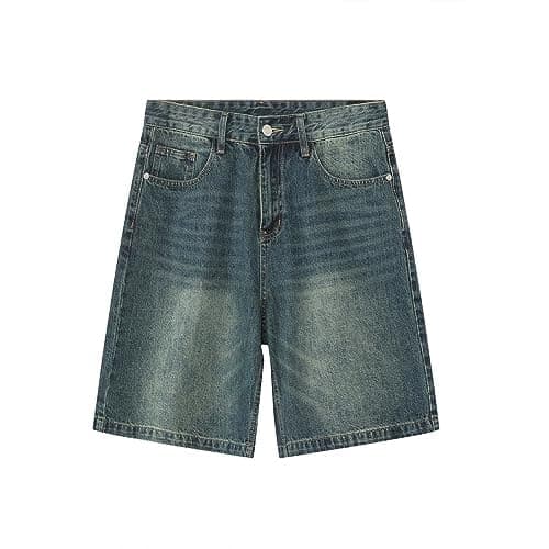 CUTEGAL Unisex Mid Rise Denim Jorts Wide Leg Casual Pants