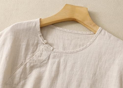 Women's Cotton Linen Sleeveless Blouse Casual Lightweight Vest for Summer