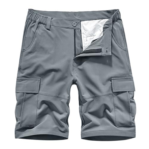 Classic Cargo Shorts for Big and Tall Men — Grey