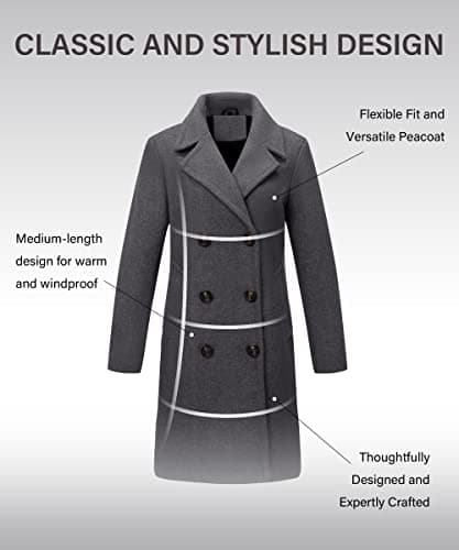 Bellivera Women's Wool Blend Winter Trench Coat