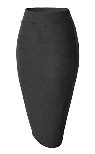 Urban CoCo Women's Stretch Waist Midi Pencil Skirt — Heather Grey