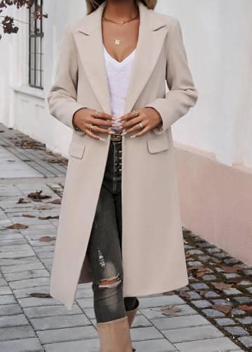 IDEALSANXUN Women's Long Wool Trench Coat Peacoat Jackets