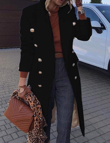 Women's Wool Pea Coat for Fall and Winter