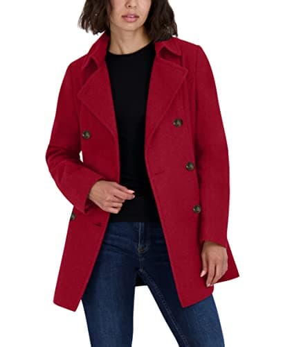 Nautica Women's Wool Blend Peacoat Winter Coat