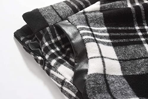 IDEALSANXUN Women's Plaid Wool A-Line Skirts with Elastic Waist