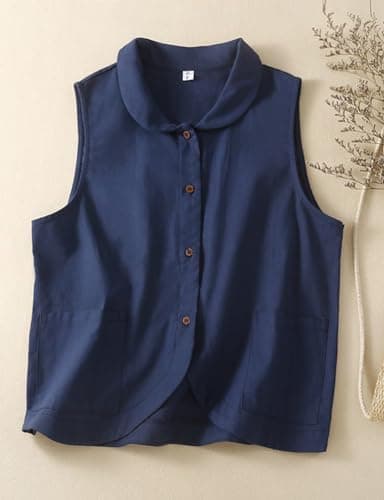 IDEALSANXUN Linen Vest Women 2024 Spring Blazer Outfits