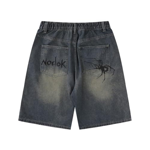 Ponitrack Jorts Women's Vintage Acid-Washed Baggy Grunge Fashion Casual Wide Leg Pants