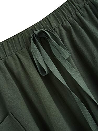 SweatyRocks Women's Casual High Waist Pleated Midi Skirt with Pocket