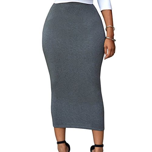 Lrady Women's High Waist Slim Maxi Pencil Skirts for Night Out Party — Grey