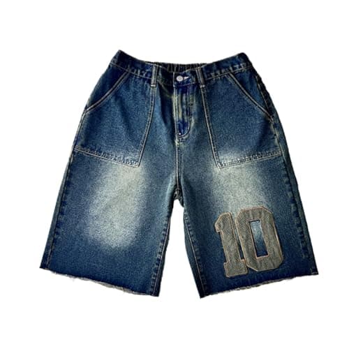 Ponitrack Jorts Women's Vintage Acid-Washed Baggy Grunge Fashion Casual Wide Leg Pants — 10