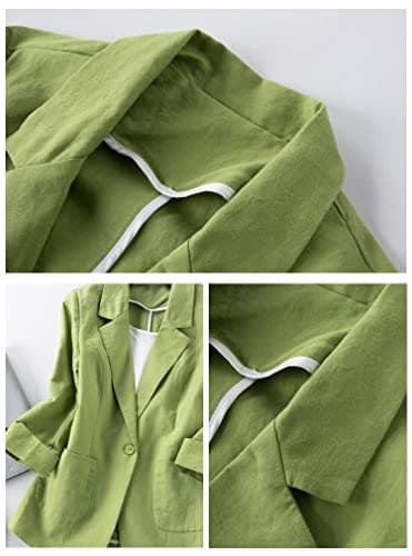 Cotton Linen Blazer for Womens Casual