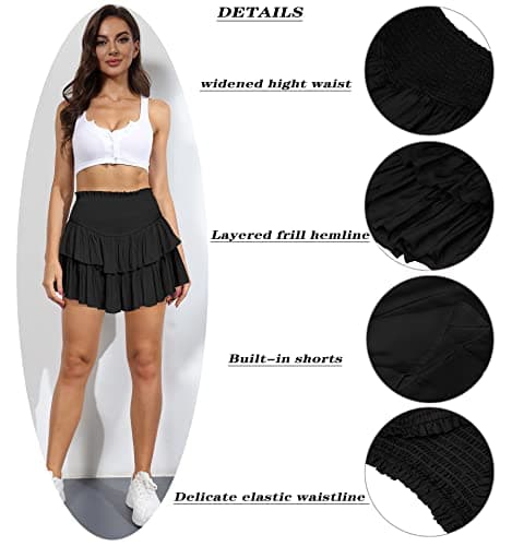 MiiVoo Women's High Waist Flowy Mini Skirt with Ruffle Detail