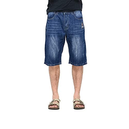 LUOBANIU Men's Classic Denim Shorts Vintage 90s Summer Casual Shorts — 93443-1 Blue