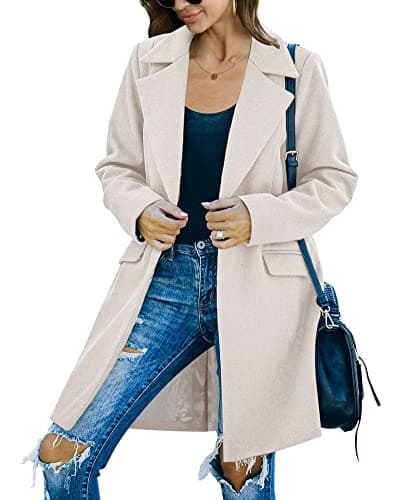 Fazortev Women's Warm Long Sleeve Wool Blend Pea Coat