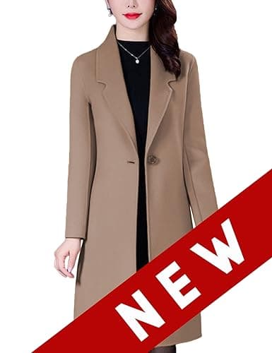 Bankeng Women Winter Mid-Long Wool Blend Notch Lapel Coat — Z-camel