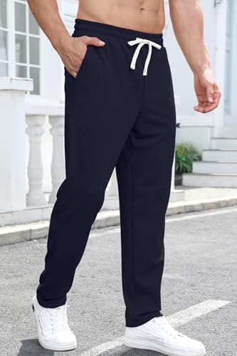 Aiyino Men's Casual Elastic Waist Jogger Pants with Pockets