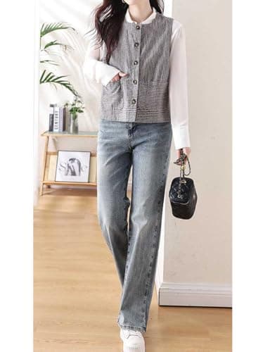 Women's Striped Cotton Linen Tank Top