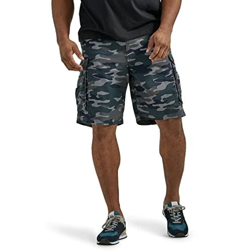Lee Men's Big & Tall Belted Wyoming Cargo Shorts — Black Camo