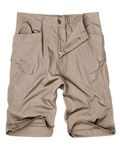 Alimen's Gentle Men's Outdoor Cargo Shorts Elastic Waist Multi-Pocket Tactical