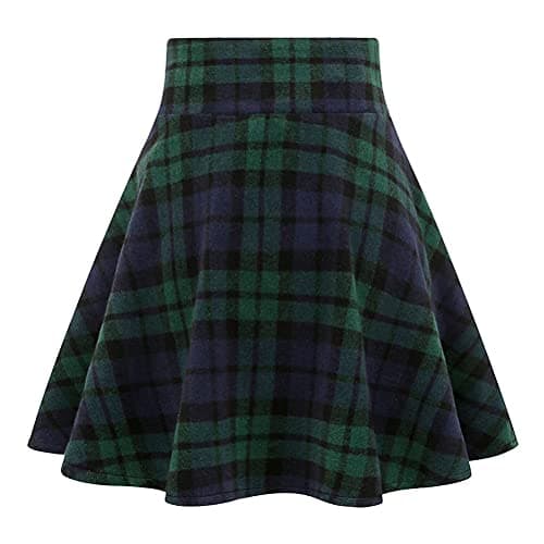 Wool Plaid Mini Gothic Skirts for Women