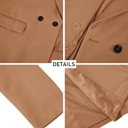 Zwurew Women's Double Breasted Pea Coat Wool Blend Winter Jackets