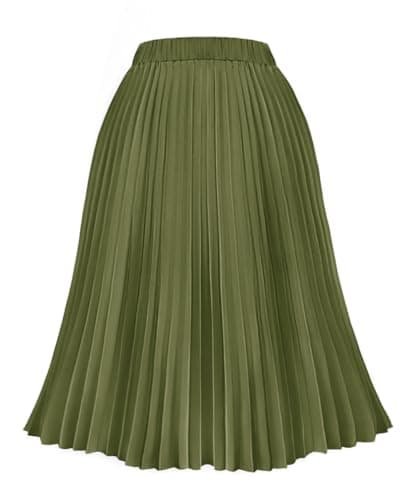 Carcos Plus Size High Waist Flowy A-Line Mini/Midi Skirt XL-5XL — A415z-gg