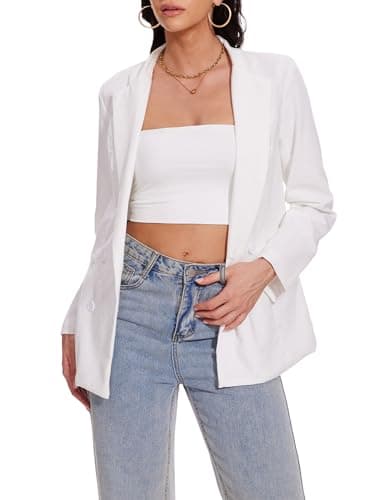 Nomad Women's Cotton Linen Blazer Long Sleeve Fall Casual Work Jackets