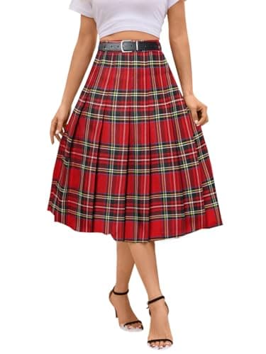 Sangtree Girls A-Line Pleated High Waist Fashion Skirt