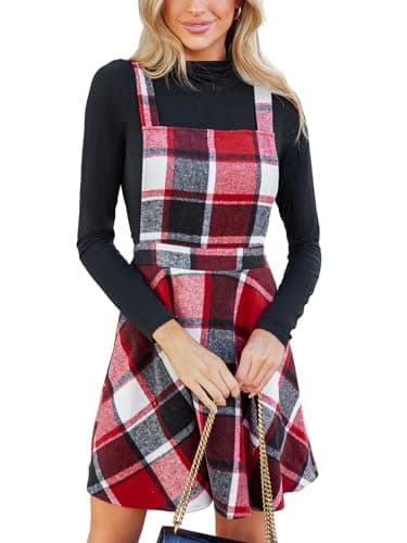 CUPSHE Women's Red Plaid Mini Dress