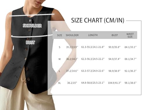 Mina Self 2025 Summer Lightweight Women's Sleeveless Linen Trendy Work Jacket with Pockets