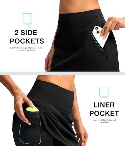 SANTINY High Waisted Tennis Skort for Women with Pockets