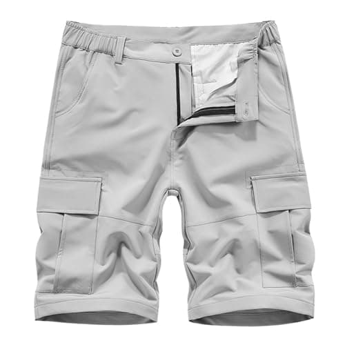 Classic Cargo Shorts for Big and Tall Men — Silver