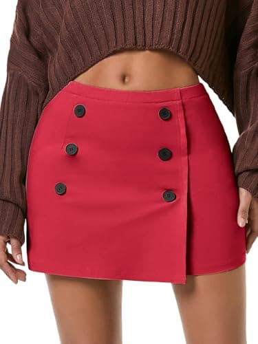 Plaid Bodycon Mini Skirts for Women: Trendy Winter Y2K Fashion — Red