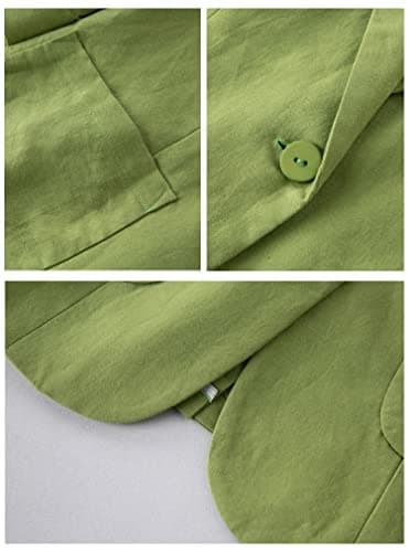 Cotton Linen Blazer for Womens Casual