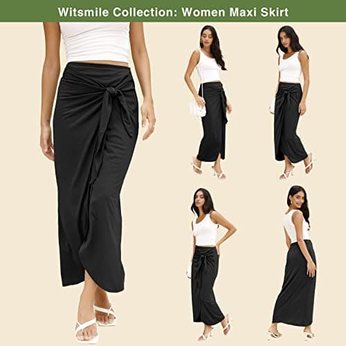 Maxi Skirt High Waist Wrap Pencil Long Skirts for Women