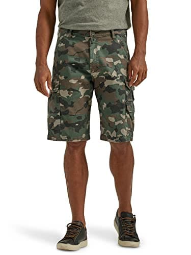 Wrangler Authentics Men's Stretch Twill Cargo Shorts — Digi Green Brown Camo