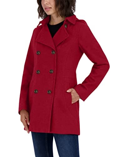 Nautica Women's Wool Blend Peacoat Winter Coat
