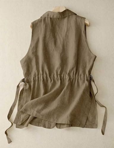 Cotton Linen Sleeveless Vest for Women
