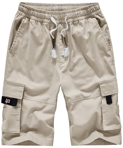 ELETOP Men's Cargo Shorts With Elastic Waist — 901 Beige