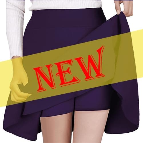 Women's Mini Flared A-Line Stretchy Party Skirts with Shorts — Purple