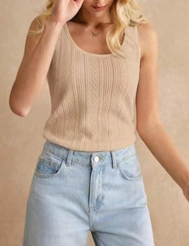 IDEALSANXUN Women's Sleeveless Ribbed Pullover Sweater Vest Top