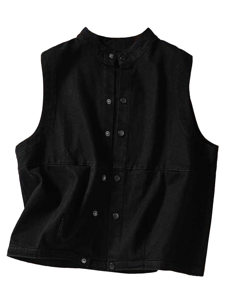 Cotton Vest for Women Casual Loose Fit Cardigan Jacket