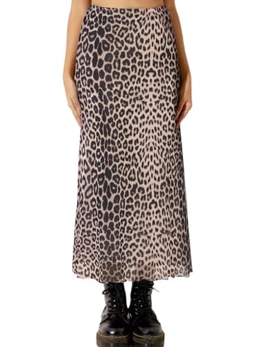 Avanova Bohemian Ditsy Floral Midi Skirt — Brown Leopard C