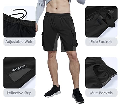 VAYAGER Men's Lightweight Casual Hiking Cargo Shorts Multi Pocket Outdoor Travel Shorts