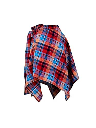 ALLUMK Women's High-Waist Casual Plaid Mini Skirts with Belt