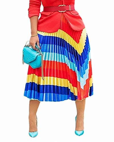 Graffiti Pleated Skirts with Cartoon Print for Women — Colorful #2