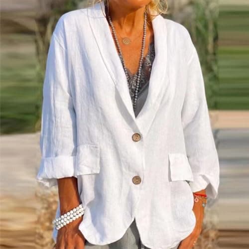 IDEAL SANXUN Women's Lightweight Linen Blazer Suit Jacket