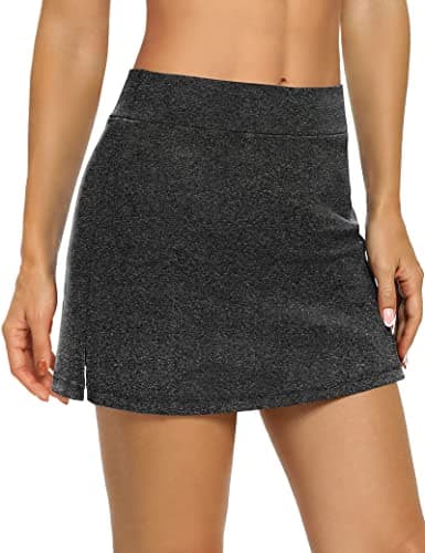 LouKeith Women's Golf Skirts Mini Skorts Summer Workout Shorts with Pockets — Dark Gray